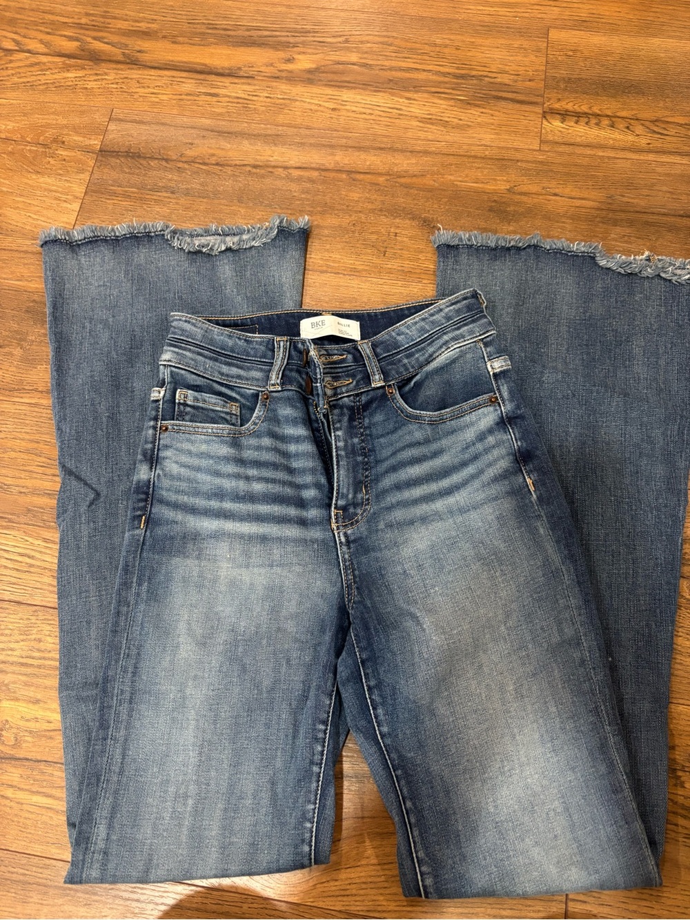 DKNY Medium Blue High-Rise Wide-Leg Jeans